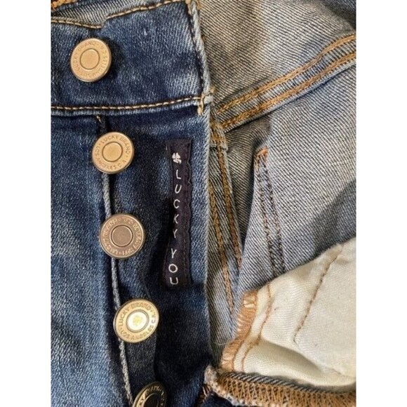 Lucky Brand High Rise Skinny Button Jeans Size 0 w/25" Inseam - Picture 5 of 5